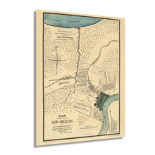 Cargar imagen en el visor de la galería, Digitally Restored and Enhanced 1875 New Orleans Louisiana Map - Vintage Map of New Orleans Translated from the Original Spanish Plan Dated 1798 - New Orleans Art Wall Decor Poster Print