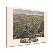 Load image into Gallery viewer, 1869 Rochester Minnesota Map Poster - Old Rochester Map of MN Wall Art - Rochester Olmsted County MN Map History