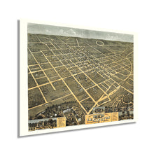 Load image into Gallery viewer, Digitally Restored and Enhanced 1871 Lexington KY Map Poster - Vintage Lexington Kentucky Map - Old Lexington Map - Bird's Eye View of Lexington Fayette County Kentucky Looking South West