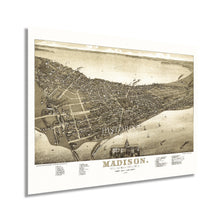 Load image into Gallery viewer, Digitally Restored and Enhanced 1885 Madison Wisconsin Map - Vintage Map of Madison Wisconsin - Old Madison City Map of Wisconsin - Dane County Madison Map - Bird's Eye View of City of Madison Wall Art