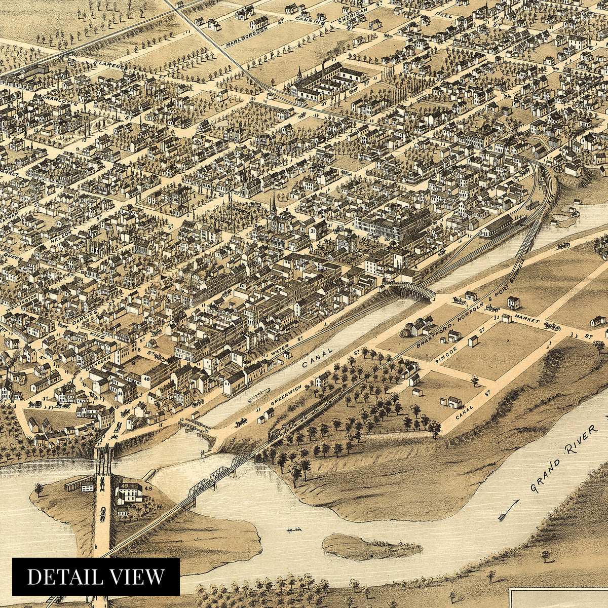 Ottawa, Ontario, Canada - 1895 - Aerial Bird's Eye View Map Poster –  Poster-Rama