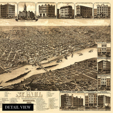 Cargar imagen en el visor de la galería, Digitally Restored and Enhanced 1883 Saint Paul Minnesota Map Poster - St Paul Minnesota Vintage Map - St Paul Minnesota Wall Art - Old St Paul Map - MN State Capital - Ramsey County