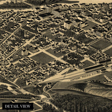 Cargar imagen en el visor de la galería, Digitally Restored and Enhanced 1891 Missoula Montana Map Poster - History Map of Missoula Wall Art - Old Bird's Eye View Map of Missoula City Map