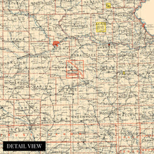 Load image into Gallery viewer, Digitally Restored and Enhanced 1898 Kansas State Map - Vintage Map of Kansas Wall Art Decor - Old Kansas Map Poster Showing County Seats Land Offices Indian Reservations and Railroads
