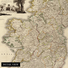 Load image into Gallery viewer, Digitally Restored and Enhanced 1797 Ireland Map Poster - Vintage Map of Ireland Wall Art - History Map of Dublin Ireland - Old Republic of Ireland Map Print - A New Map of Ireland Wall Art