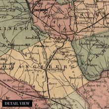 Load image into Gallery viewer, Digitally Restored and Enhanced 1865 Map of South Carolina - South Carolina Vintage Map Wall Art - Old South Carolina Map Showing Cities Towns Roads Railroads Rivers and Forts - SC Map Print