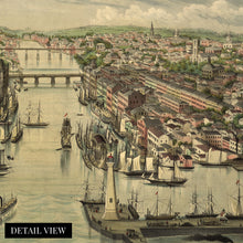 Load image into Gallery viewer, Digitally Restored and Enhanced 1855 Oswego New York Map Poster - Vintage Oswego City Map - Old Oswego County NY Map - History Map of Oswego City Wall Art - Bird's Eye View of Oswego River at Lake Ontario