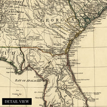Load image into Gallery viewer, Digitally Restored and Enhanced 1776 Vintage Map of Southern British Colonies in America - Vintage USA Map of South Atlantic showing Carolinas Georgia Florida