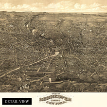 Load image into Gallery viewer, Digitally Restored and Enhanced 1880 Rochester New York Map - Vintage Map of Rochester NY Wall Art - Old Map of Rochester NY - Historic Rochester Poster - Bird's Eye View of Rochester NY Map