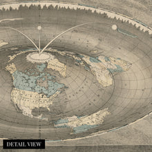Load image into Gallery viewer, 1893 Flat Earth Map of the World - Old Map of the Square and Stationary Earth - World Map History Wall Art Poster
