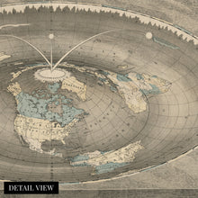 Load image into Gallery viewer, 1893 Flat Earth Map of the World - Old Map of the Square and Stationary Earth - World Map History Wall Art Poster