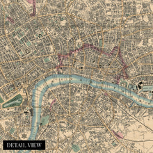 Load image into Gallery viewer, Digitally Restored and Enhanced 1853 London England Map - City of London Map Poster - Old Street Map of London England - History Map of London Wall Art