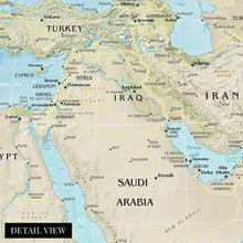 Load image into Gallery viewer, Digitally Restored and Enhanced 2021 Middle East Map Poster - Map of the Middle East Region - Countries of Middle East Poster Print