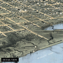 Load image into Gallery viewer, Digitally Restored and Enhanced 1868 Omaha Nebraska Map - Vintage Omaha Wall Art - Old Omaha Nebraska Map Print - Historic Map of Omaha NE Poster - Bird's Eye View History Map of Omaha Nebraska
