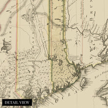 Load image into Gallery viewer, Digitally Restored and Enhanced 1798 Maine State Map - Vintage Map of Maine Wall Art Decor - Map of Maine Poster - Maine Map Showing Counties Civil Subdivisions - Legend in German and English