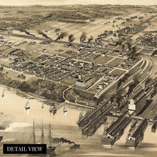 Load image into Gallery viewer, Digitally Restored and Enhanced 1891 Newport News Virginia Map - Old Newport News Wall Art - Newport News VA Map History - Vintage Virginia Map Poster