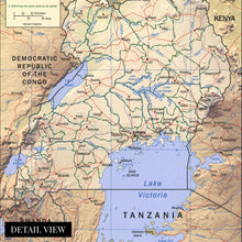 Load image into Gallery viewer, Digitally Restored and Enhanced 2005 Uganda Map Poster - Map of Uganda Wall Art - Uganda Poster Map Showing Roads Railroads International & District Boundaries National & District Capitals