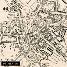 Load image into Gallery viewer, Digitally Restored and Enhanced 1722 Map of Boston Massachusetts - Vintage Map Wall Art of the Town of Boston in New England - Boston Map Poster - Boston Map Wall Art - Vintage Boston Poster