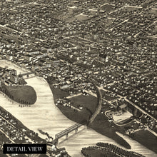 Load image into Gallery viewer, Digitally Restored and Enhanced 1882 Aurora Illinois Map Poster - Vintage Map of Aurora Illinois Wall Art - Chicagoland Map History - Old Bird's Eye View Map of Illinois Chicago Metropolitan Area