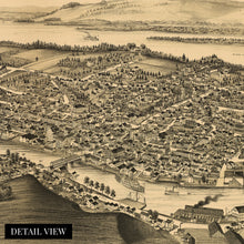 Cargar imagen en el visor de la galería, Digitally Restored and Enhanced 1889 Catskill NY Map - Vintage Catskill Map Wall Art - Old Catskill New York Map Poster - Historic Greene County Map - Birds Eye View of Catskill Town Map History