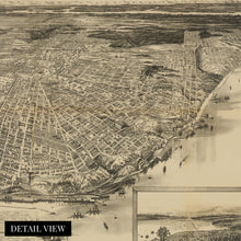 Load image into Gallery viewer, Digitally Restored and Enhanced 1893 Tacoma Washington Map Poster - Vintage Map of Puget Sound - Old Washington State Map Poster - Historic Pierce County Map - Bird's Eye View of Tacoma Wall Art