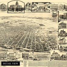 Load image into Gallery viewer, Digitally Restored and Enhanced 1890 Sacramento California Map Poster - Vintage Sacramento CA Map - Old Sacramento Wall Art - Historic Sacramento Poster - Bird's Eye View Map of Sacramento CA