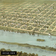 Load image into Gallery viewer, Digitally Restored and Enhanced 1867 Winona Minnesota Map - Map of Winona Wall Art - Old Winona City Minnesota Wall Map - Bird's Eye View Map of Winona MN