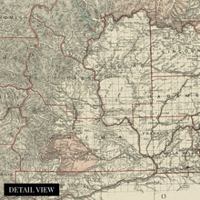 Load image into Gallery viewer, Digitally Restored and Enhanced 1887 Washington Territory Map - Vintage Washington State Map Poster - History Map of Washington Territory Wall Art