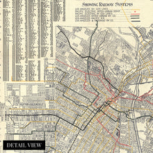 Load image into Gallery viewer, Digitally Restored and Enhanced 1906 Los Angeles City Map - Vintage Map of Los Angeles California - Old Los Angeles Wall Art - Los Angeles Map Poster - History Map of Los Angeles Showing Railway Systems