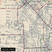Cargar imagen en el visor de la galería, Digitally Restored and Enhanced 1923 San Fernando Valley California Map - Vintage Map of Los Angeles County - History Map of LA San Fernando Burbank CA