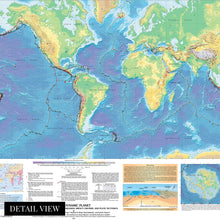 Load image into Gallery viewer, Digitally Restored and Enhanced 2006 World Map of Volcanoes Earthquakes Impact Craters & Plate Tectonics - This Dynamic Planet World Geologic Map - Earthquake Map - Tectonic Plates World Map Poster