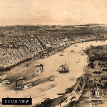 Cargar imagen en el visor de la galería, Digitally Restored and Enhanced 1851 New Orleans Louisiana Map - Vintage Map of New Orleans Wall Art - New Orleans Vintage Map Poster - Historic Birds Eye View of New Orleans Vintage Map