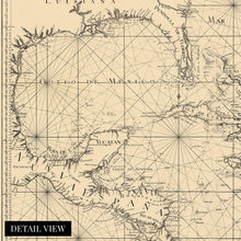 Load image into Gallery viewer, Digitally Restored and Enhanced 1755 Caribbean Map Poster - Vintage Map of the Caribbean Wall Art - Historic Caribbean Poster - Old Caribbean Wall Map - Gulf of Mexico and Islands of America Maritime Map