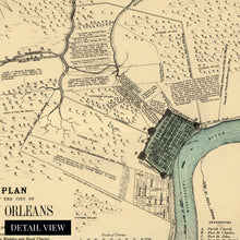 Cargar imagen en el visor de la galería, Digitally Restored and Enhanced 1875 New Orleans Louisiana Map - Vintage Map of New Orleans Translated from the Original Spanish Plan Dated 1798 - New Orleans Art Wall Decor Poster Print