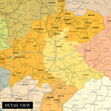 Cargar imagen en el visor de la galería, Digitally Restored and Enhanced 1967 Nigeria Map - Map of Nigeria Languages & Dialects - Old Republic of Nigeria Wall Art - History Map of Nigeria Poster