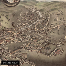 Load image into Gallery viewer, Digitally Restored and Enhanced 1884 Montpelier Vermont Map - Vintage Montpelier VT Wall Art - Old Montpelier Vermont Map - Bird's Eye View of Montpelier Washington County Vermont Poster