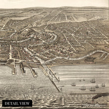Load image into Gallery viewer, Digitally Restored and Enhanced 1877 Cleveland Map - Vintage Map of Cleveland Ohio Wall Art - Old Cleveland Ohio Map - Historic Cleveland Poster - Birds Eye View Map of Cleveland Ohio