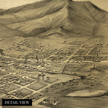 Cargar imagen en el visor de la galería, Digitally Restored and Enhanced 1875 Helena Montana Map Poster - Vintage Map of Helena Montana Wall Art - Historic Helena MT Poster - Old Helena Montana Map - Bird's Eye View of Helena Montana