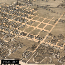 Load image into Gallery viewer, Digitally Restored and Enhanced 1896 Wyandotte Michigan Map - Vintage Map of Wyandotte MI - Old Wayne County Map of Michigan - Michigan Map Poster - Bird's Eye View Map of Wyandotte Wall Art History