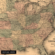 Cargar imagen en el visor de la galería, Digitally Restored and Enhanced 1861 United States Military Map - Vintage Map of the United States Wall Art - Civil War of USA Map History - Old United States Map Poster - Colton's US Civil War Map