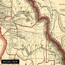 Load image into Gallery viewer, Digitally Restored and Enhanced 1896 Idaho State Map - Vintage Map of Idaho Wall Art - Old Township County and Railroad Map of Idaho Poster - Map Idaho Wall Decor - Historic Idaho Wall Map