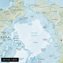 Cargar imagen en el visor de la galería, Digitally Restored and Enhanced 2021 Arctic Region Map Poster - Arctic Poster Print - North Pole Poster - Polar Region Map - Arctic Ocean Map