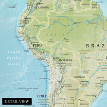Load image into Gallery viewer, Digitally Restored and Enhanced 2021 South America Map Poster - South America Wall Art - Wall Map of South America Poster - Latin America Map Poster