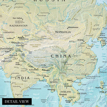 Load image into Gallery viewer, Digitally Restored and Enhanced 2021 Asia Map Poster - Countries of Asia Wall Map - Map of Asia Poster - Large Asia Map Print - Wall Map of Asia