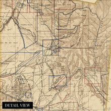 Load image into Gallery viewer, Digitally Restored and Enhanced 1883 Santa Fe County New Mexico Map - Vintage Santa Fe Wall Art - Old Santa Fe Map Poster - Topographical Map of Santa Fe County NM Showing Landowners Grants