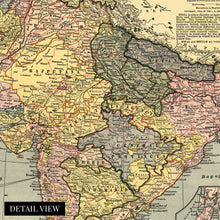 Cargar imagen en el visor de la galería, Digitally Restored and Enhanced 1903 India Map Poster - Vintage Map of India Wall Art - History Map of India Poster - Old Map of the Country of India