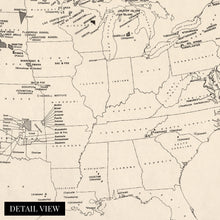 Cargar imagen en el visor de la galería, Digitally Restored and Enhanced 1939 Indian Tribes Reservations & Settlements United States Map Poster - Vintage Map of United States Wall Art - History Map of Native American Tribes of USA Map Poster