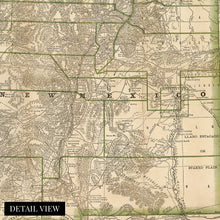 Load image into Gallery viewer, Digitally Restored and Enhanced 1879 New Mexico State Map Print - Vintage New Mexico Map Poster - Old Wall Map of New Mexico - State of New Mexico Wall Art - Map of NM State - NM Map