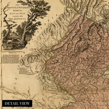Cargar imagen en el visor de la galería, Digitally Restored and Enhanced 1777 Map of New Jersey State - New Jersey Vintage Map - Province of New Jersey Divided Into East and West - New Jersey Wall Art - Old Map of New Jersey