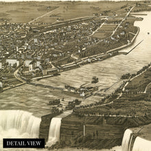 Load image into Gallery viewer, Digitally Restored and Enhanced 1882 Niagara Falls Map - Vintage Map of Niagara Falls Wall Art - Old Niagara Falls New York Map Poster - History Map of Niagara Falls NY - Bird's Eye View of Niagara Falls